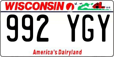 WI license plate 992YGY