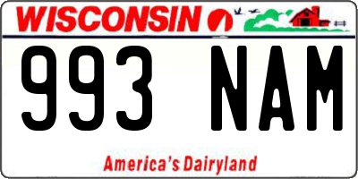 WI license plate 993NAM