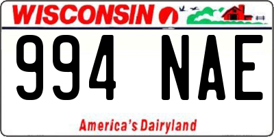 WI license plate 994NAE
