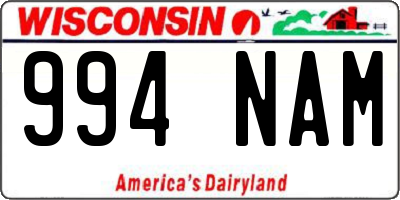 WI license plate 994NAM