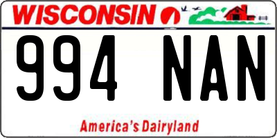 WI license plate 994NAN