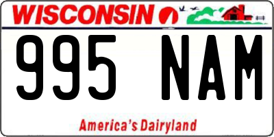 WI license plate 995NAM