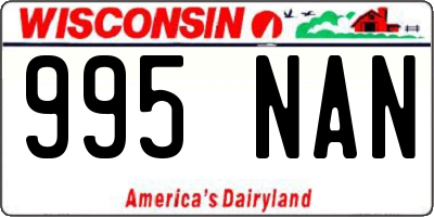 WI license plate 995NAN