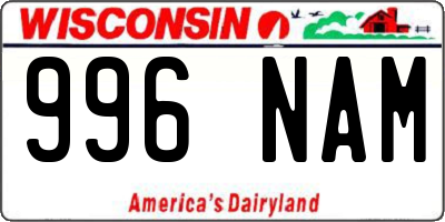 WI license plate 996NAM