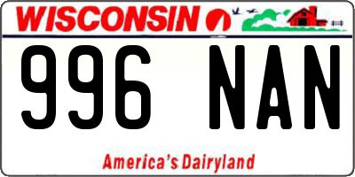 WI license plate 996NAN