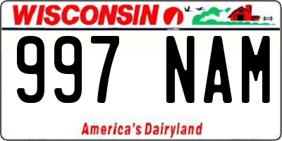 WI license plate 997NAM