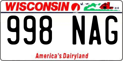 WI license plate 998NAG