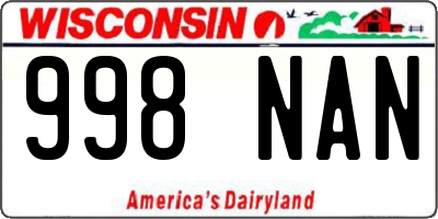 WI license plate 998NAN