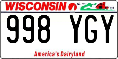 WI license plate 998YGY
