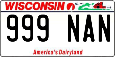 WI license plate 999NAN