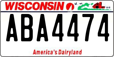 WI license plate ABA4474