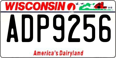 WI license plate ADP9256