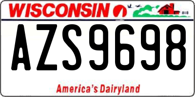 WI license plate AZS9698
