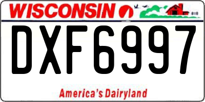 WI license plate DXF6997