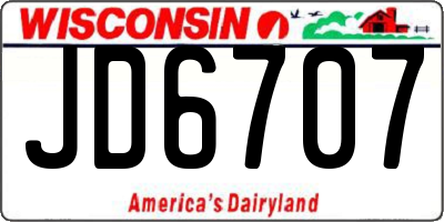 WI license plate JD6707
