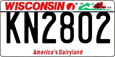 WI license plate KN2802