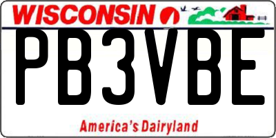 WI license plate PB3VBE