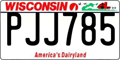 WI license plate PJJ785