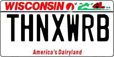 WI license plate THNXWRB