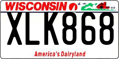 WI license plate XLK868