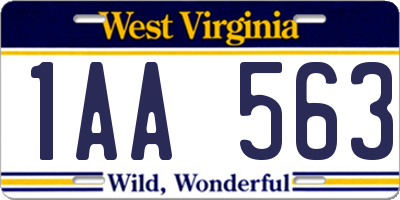 WV license plate 1AA563