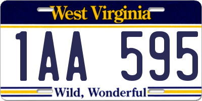 WV license plate 1AA595