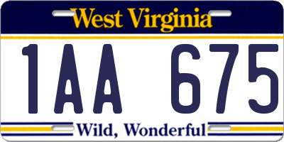 WV license plate 1AA675