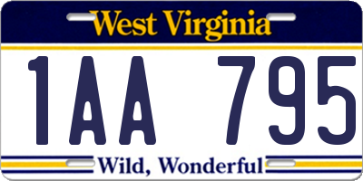 WV license plate 1AA795
