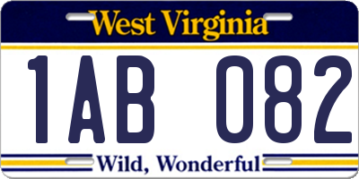 WV license plate 1AB082
