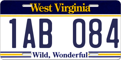 WV license plate 1AB084