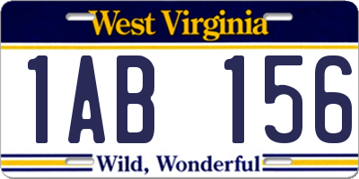 WV license plate 1AB156
