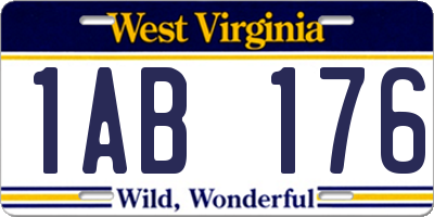 WV license plate 1AB176