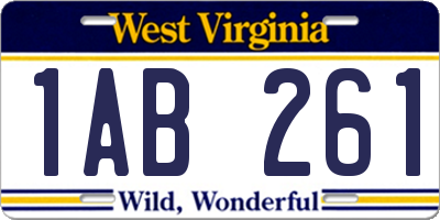 WV license plate 1AB261