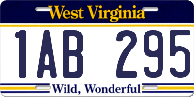 WV license plate 1AB295