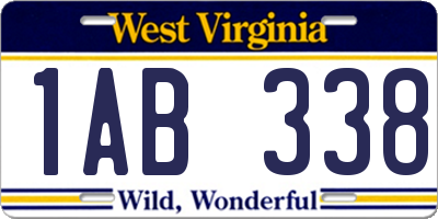 WV license plate 1AB338