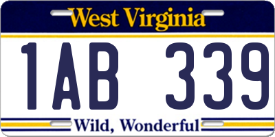 WV license plate 1AB339