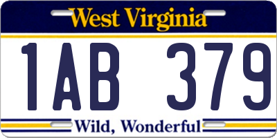 WV license plate 1AB379