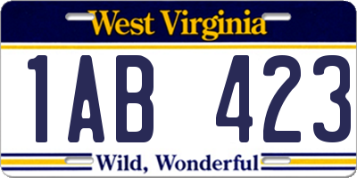 WV license plate 1AB423
