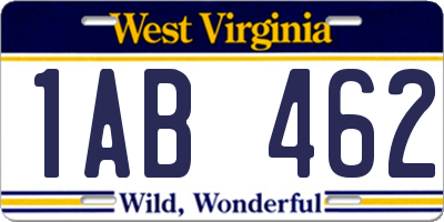 WV license plate 1AB462