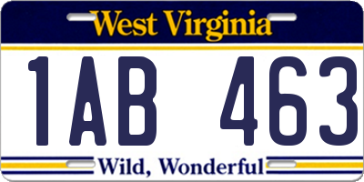 WV license plate 1AB463