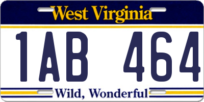 WV license plate 1AB464
