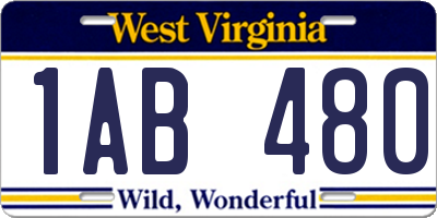 WV license plate 1AB480