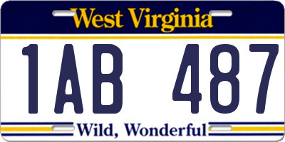 WV license plate 1AB487