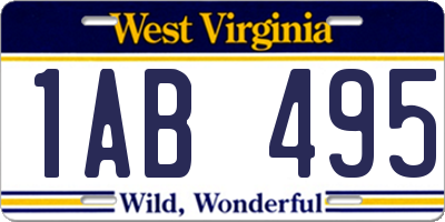 WV license plate 1AB495