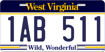 WV license plate 1AB511