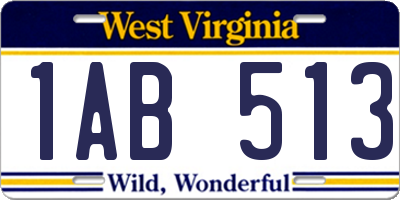 WV license plate 1AB513