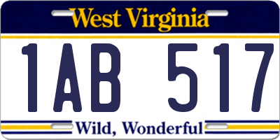 WV license plate 1AB517