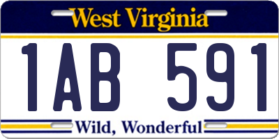 WV license plate 1AB591
