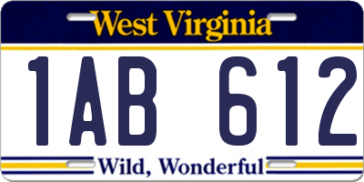 WV license plate 1AB612