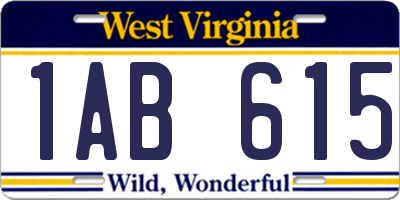 WV license plate 1AB615